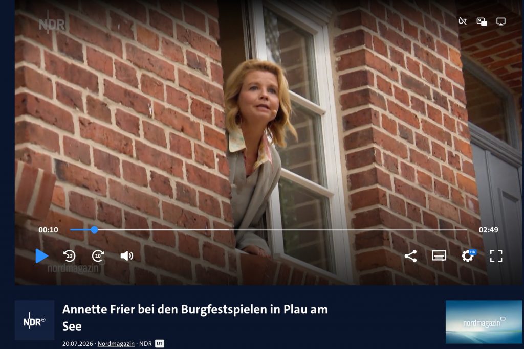 Annette Frier in Plau am See, Burgfestspiele Plau am See